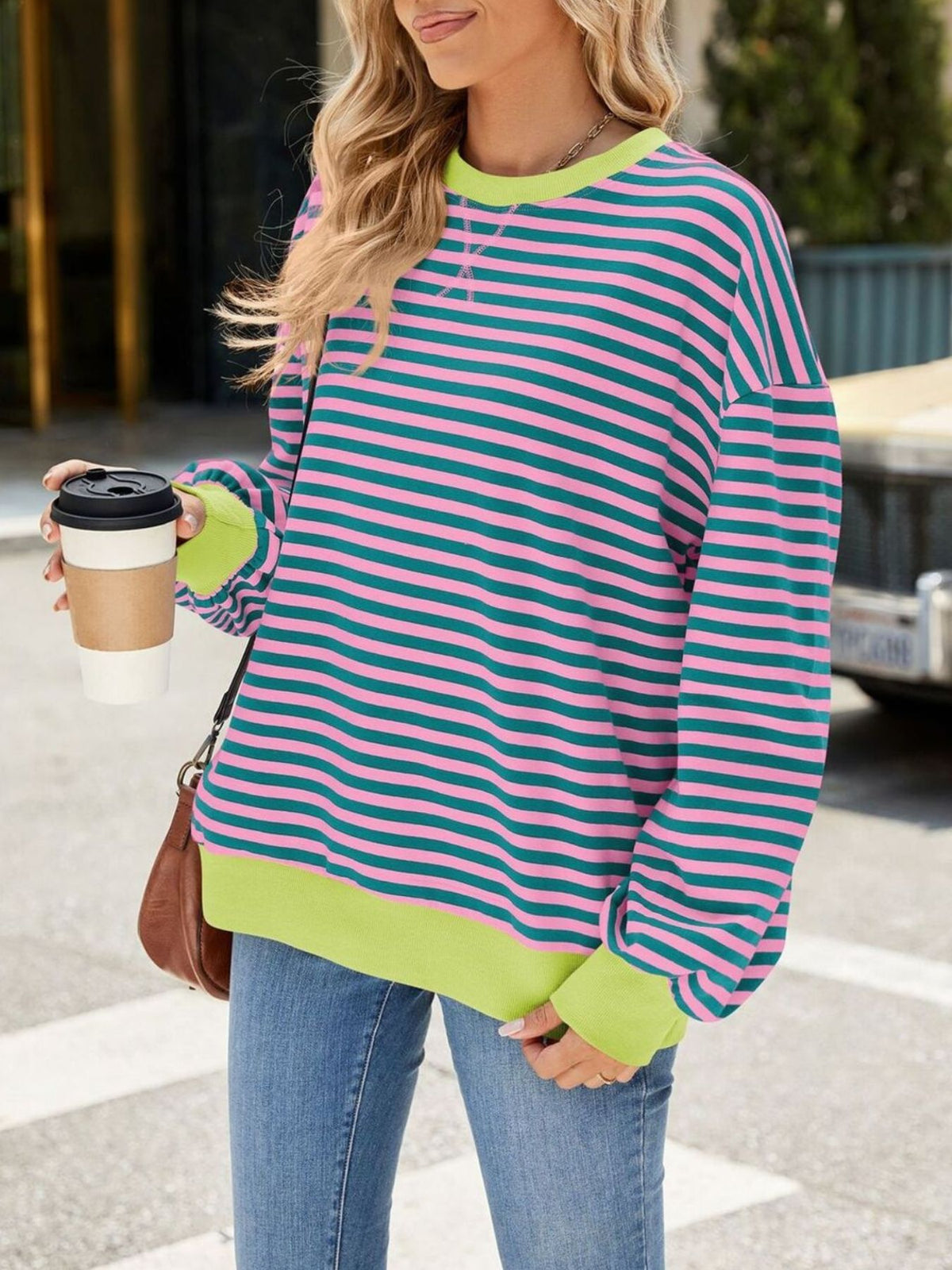 Alvhild randig sweatshirt