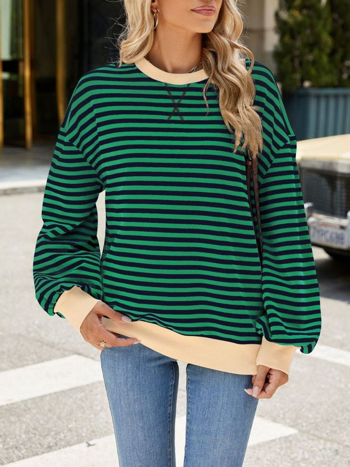 Alvhild randig sweatshirt