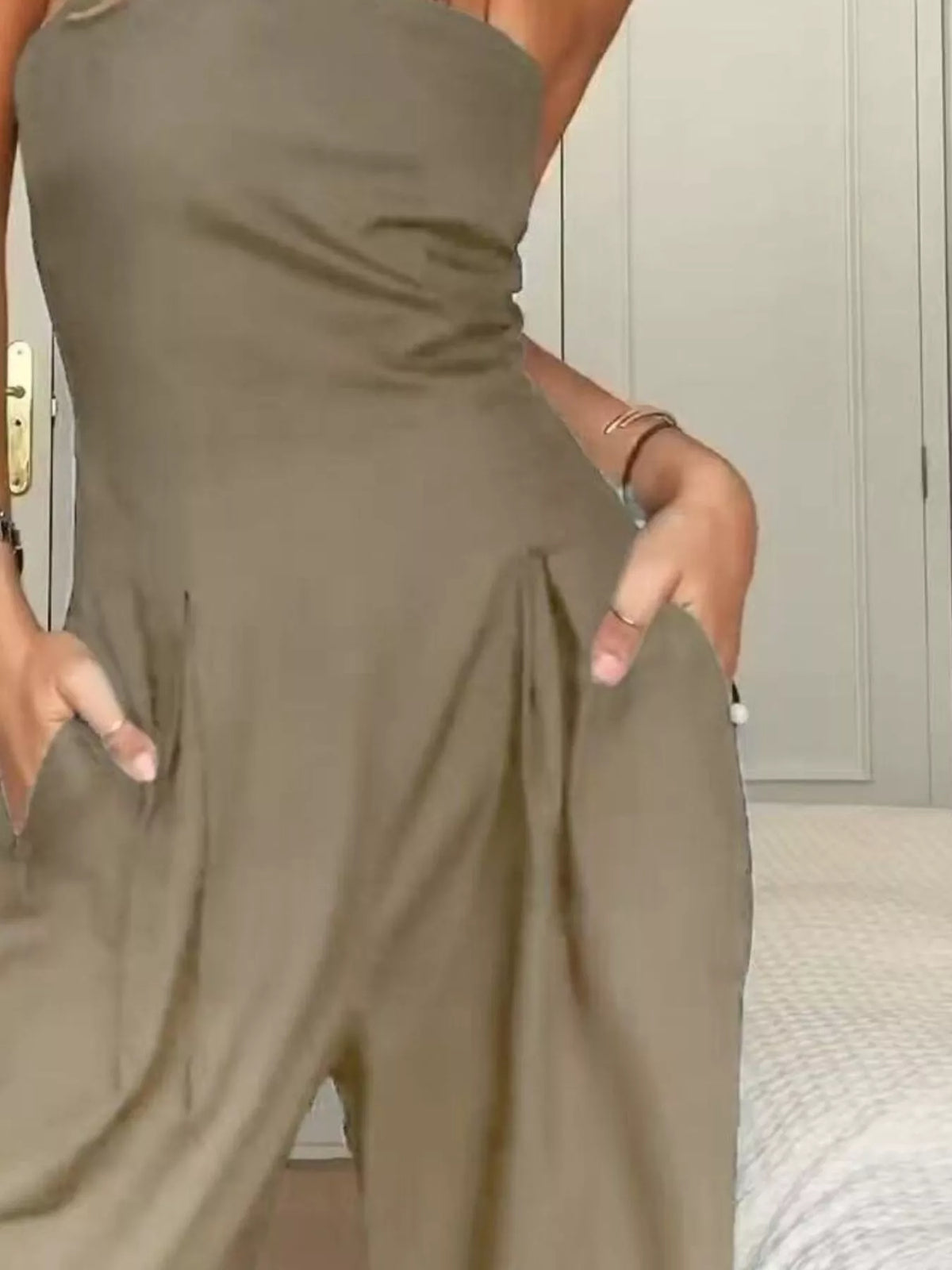Donna axelbandslös jumpsuit