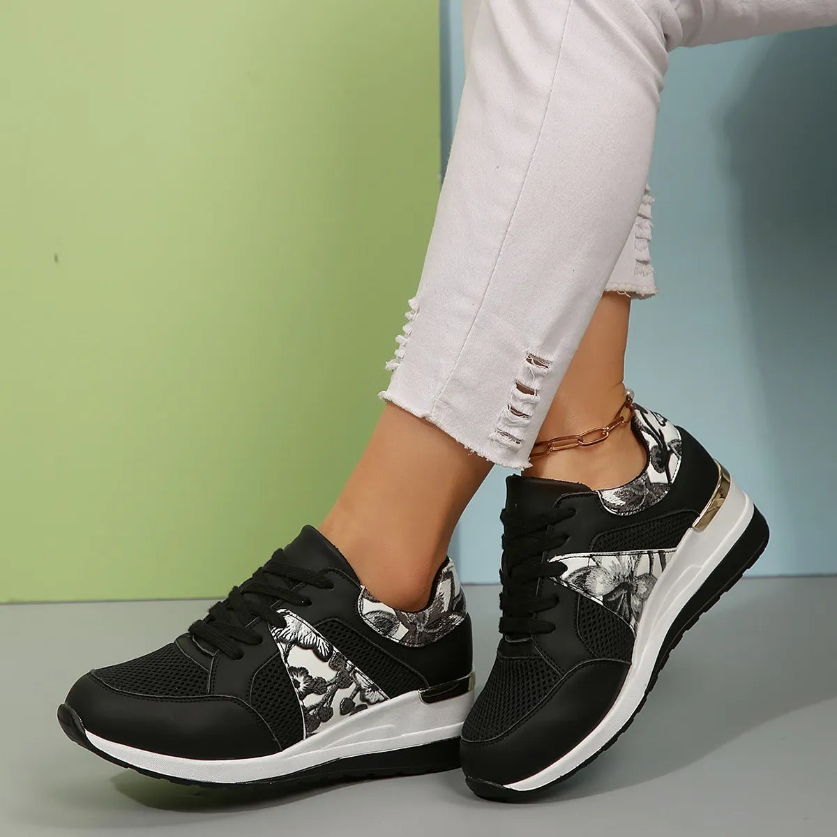 Melody sneakers med kilklack