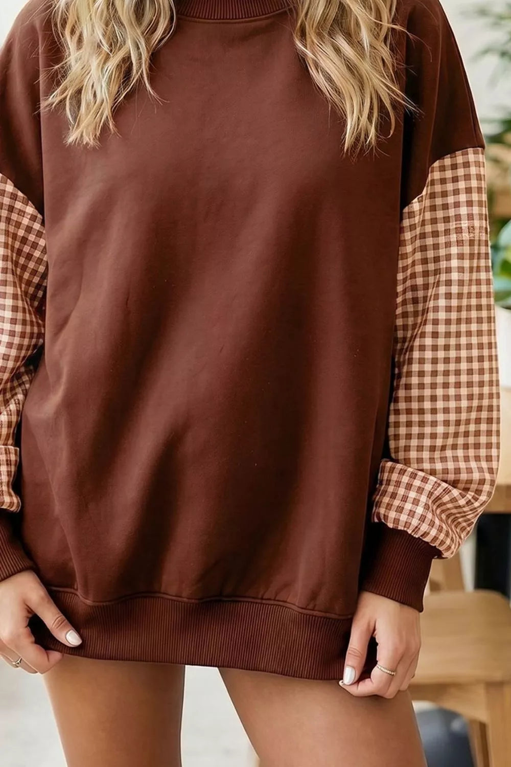 Anette rutig sweatshirt