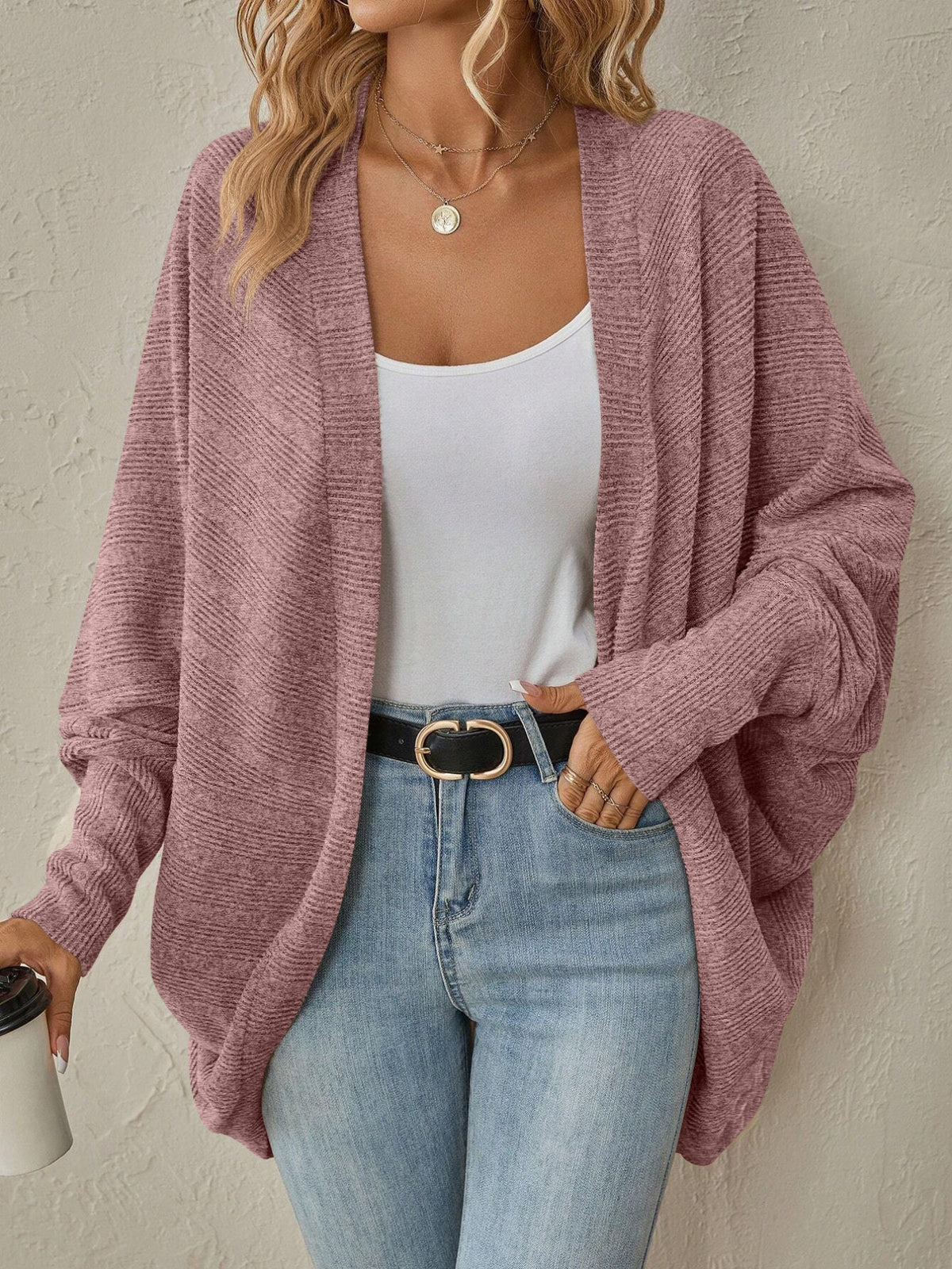 Fiorella cardigan med fladdermusärm