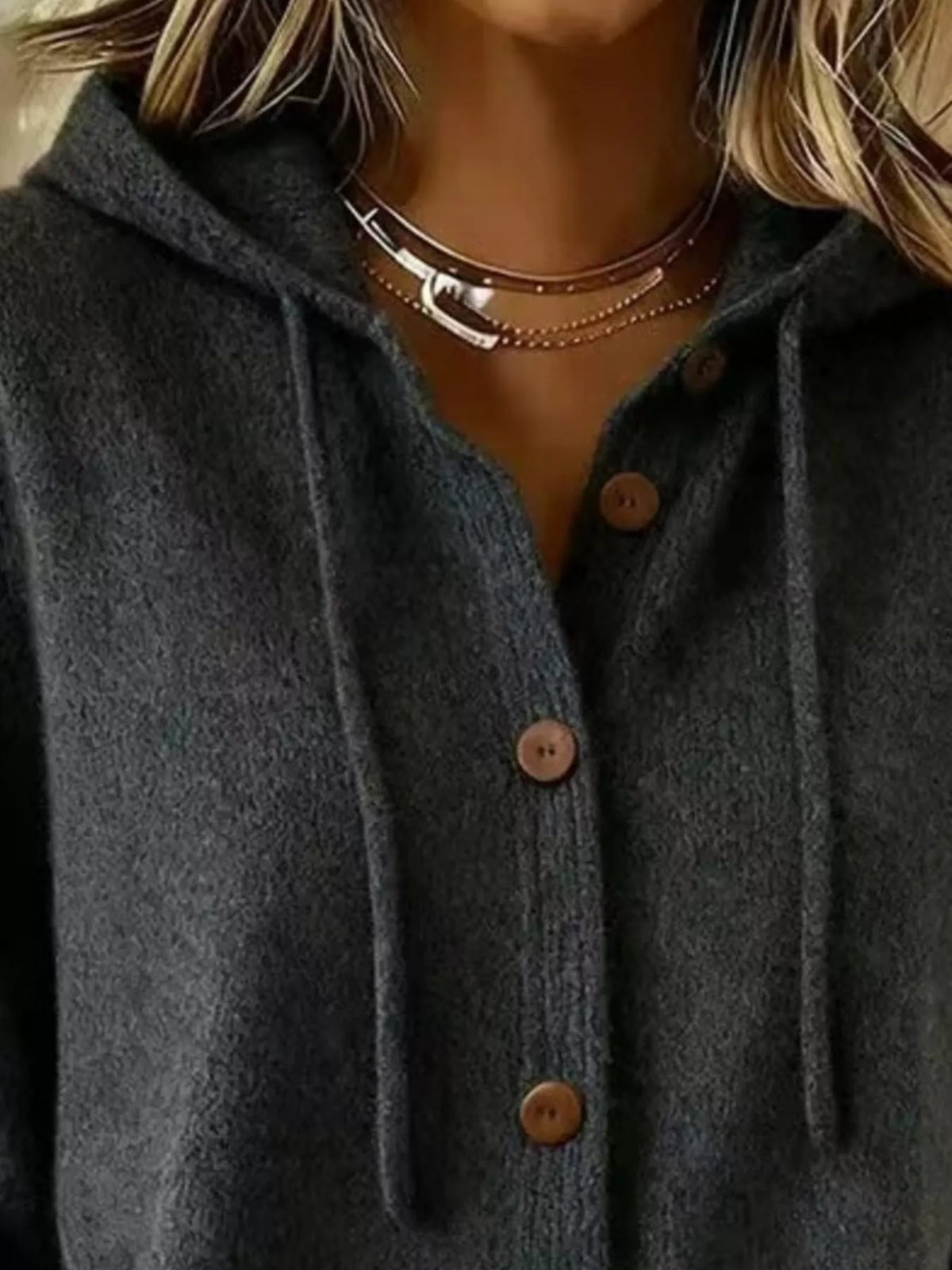 Serena cardigan med huva