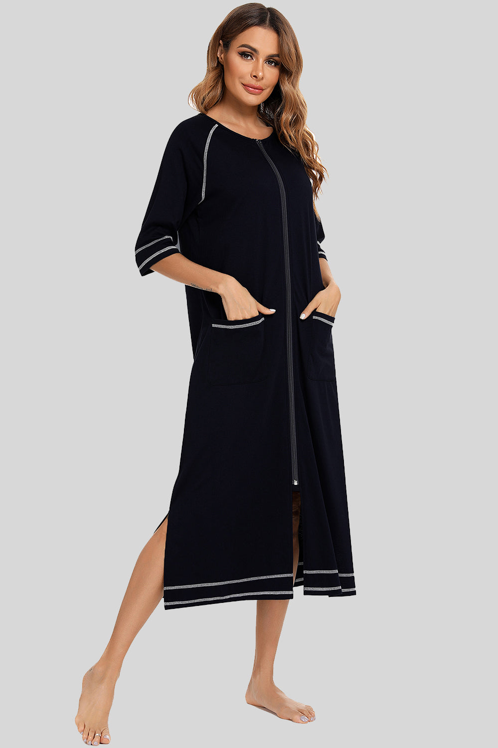 Edina nattlinne med slits, svart