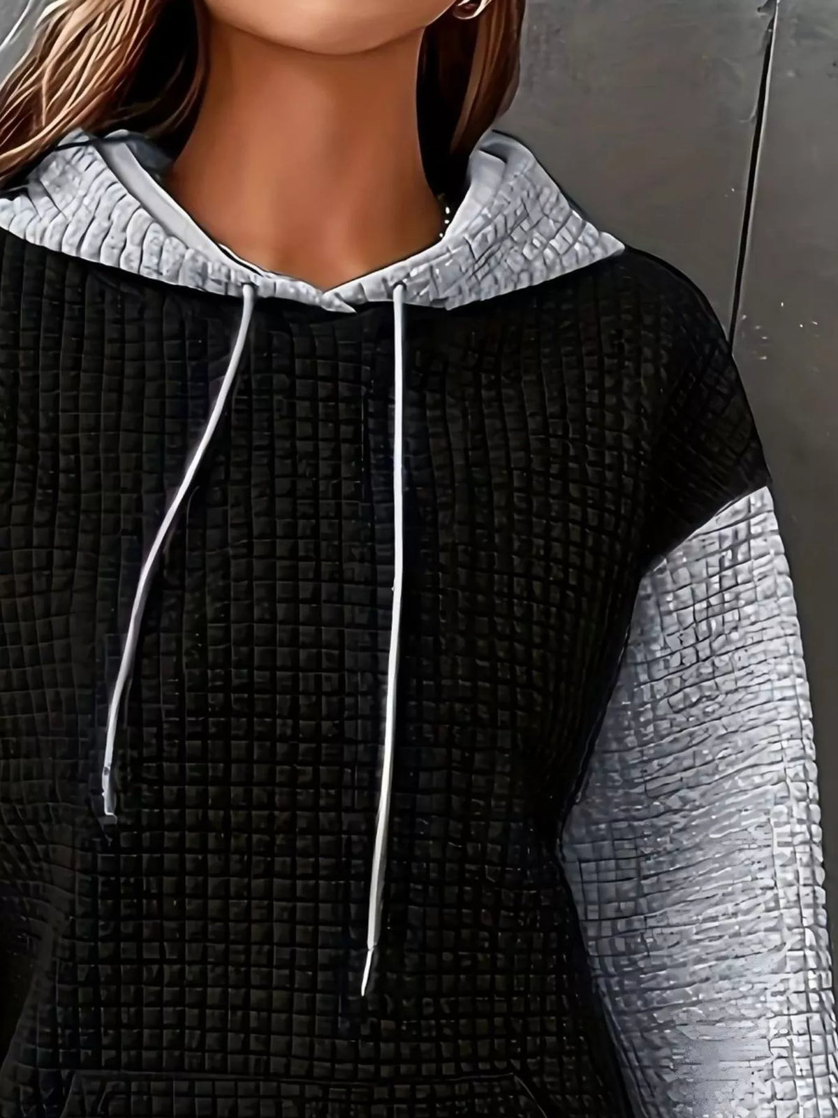 Elia texturerad hoodie