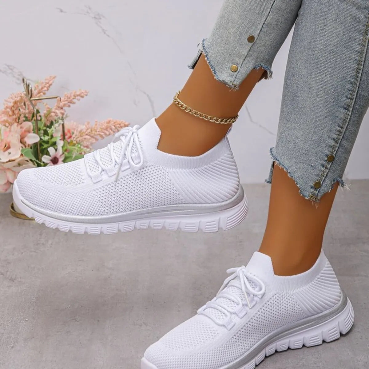 Fleurine sneakers i mesh