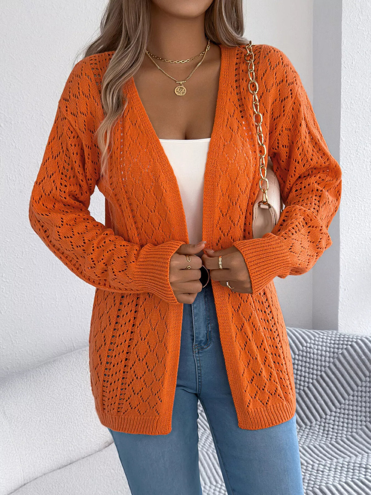 Calanthe hålstickad cardigan